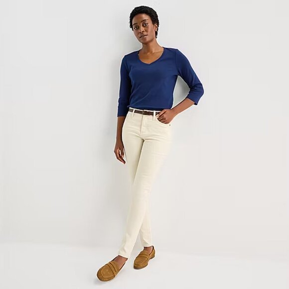 NWT St. Johns Bay Woman's V neck 3/4 sleeve T shirt - Picture 2 of 13